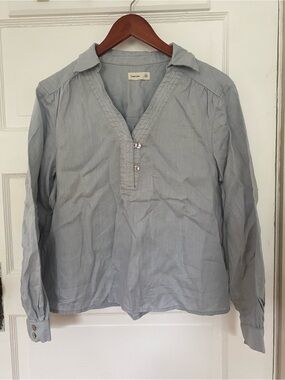 Grae Cove French Blue Linen Blouse